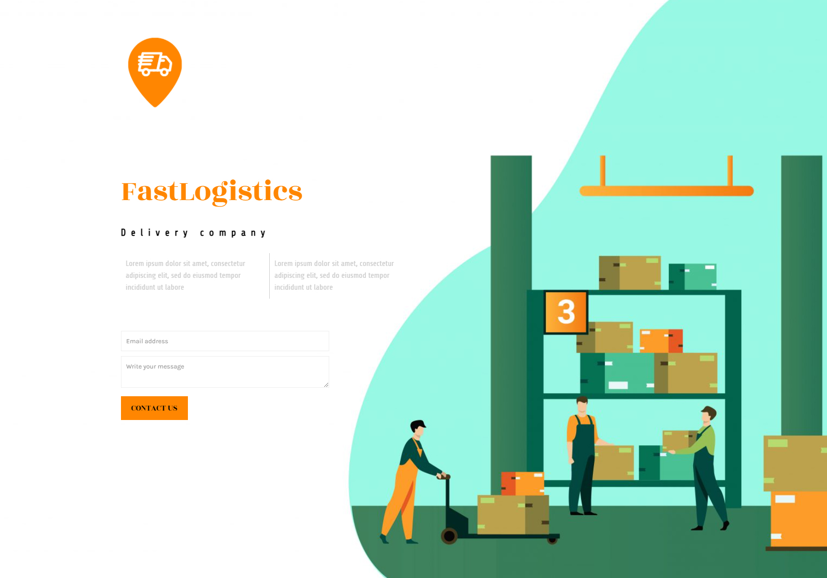 Delivery Company A WordPress Coming Soon Theme